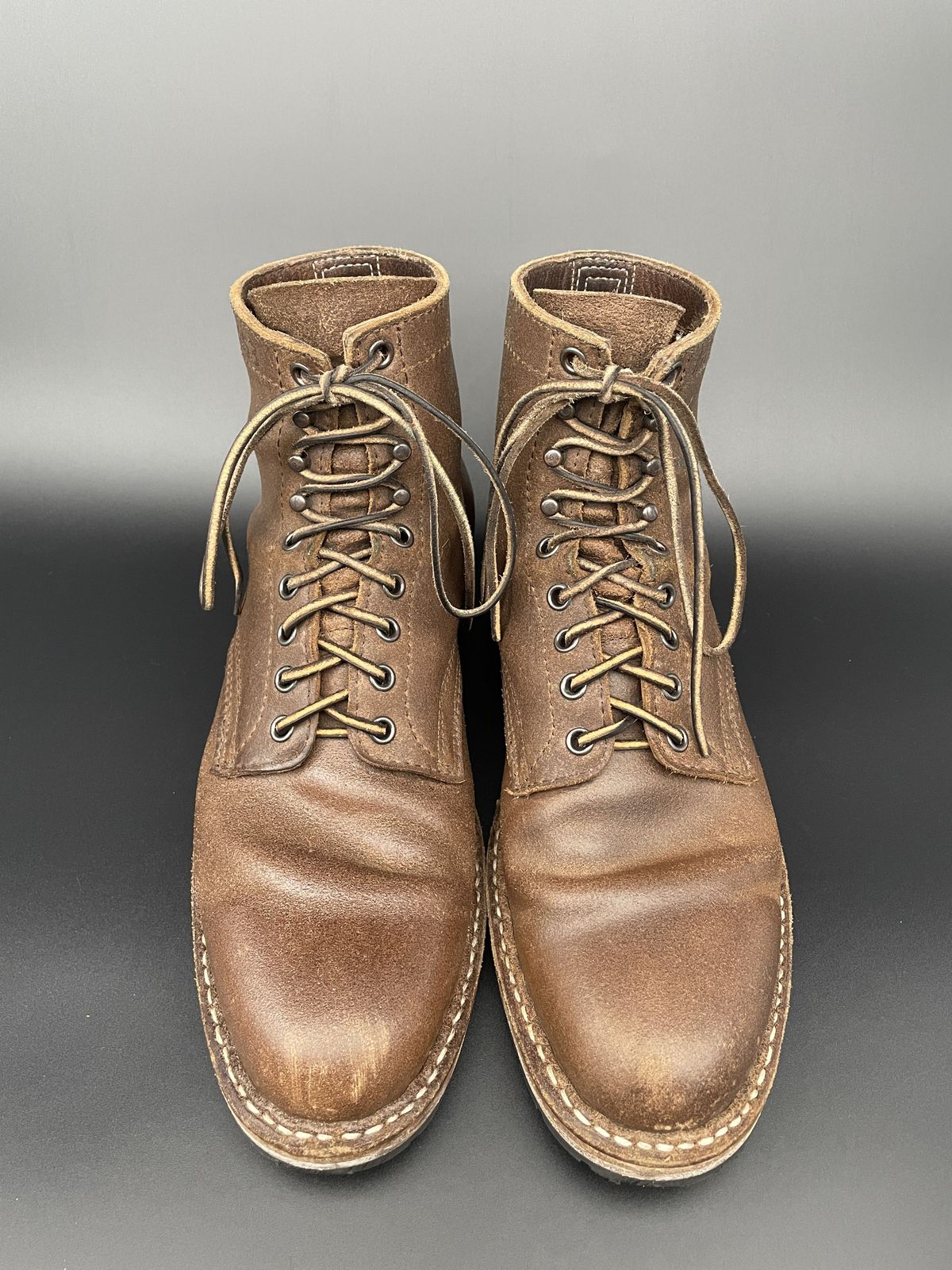 Photo by patinathunderdome on February 4, 2022 of the White's MP-Sherman Plain Toe in Horween Natural Waxed Flesh.