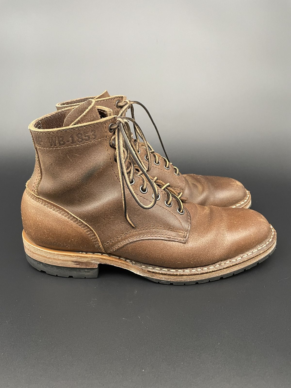 Photo by patinathunderdome on February 4, 2022 of the White's MP-Sherman Plain Toe in Horween Natural Waxed Flesh.