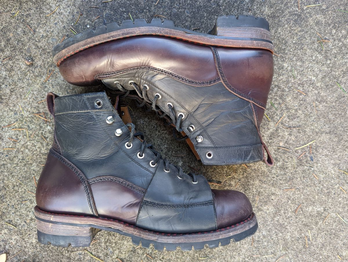 Photo by patinathunderdome on December 6, 2021 of the Txture Sanity Boots in Indonesian Red Wine Pull Up.