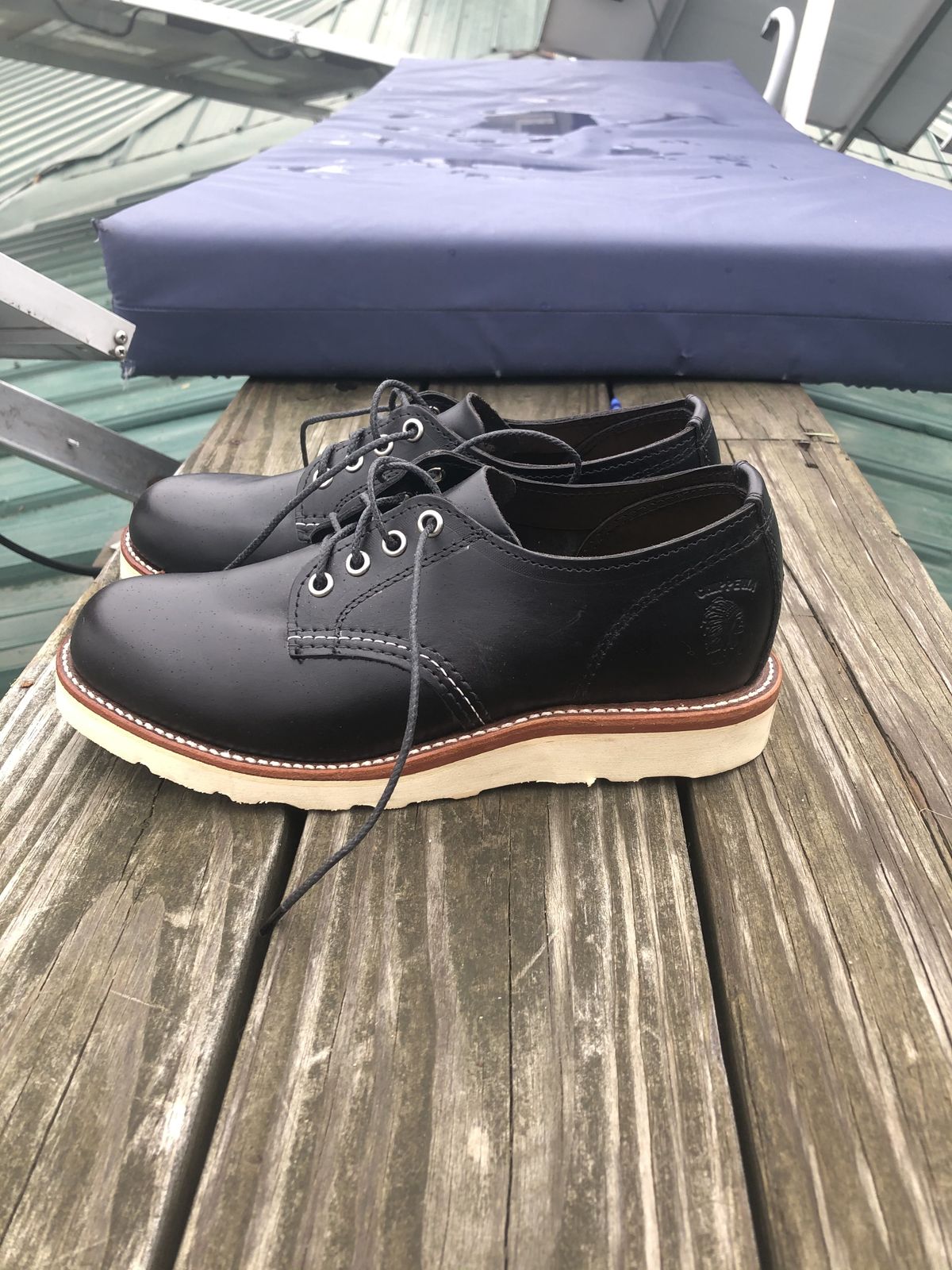 Photo by patinathunderdome on October 5, 2021 of the Chippewa Service Oxford Shoe in Black Whirlwind.
