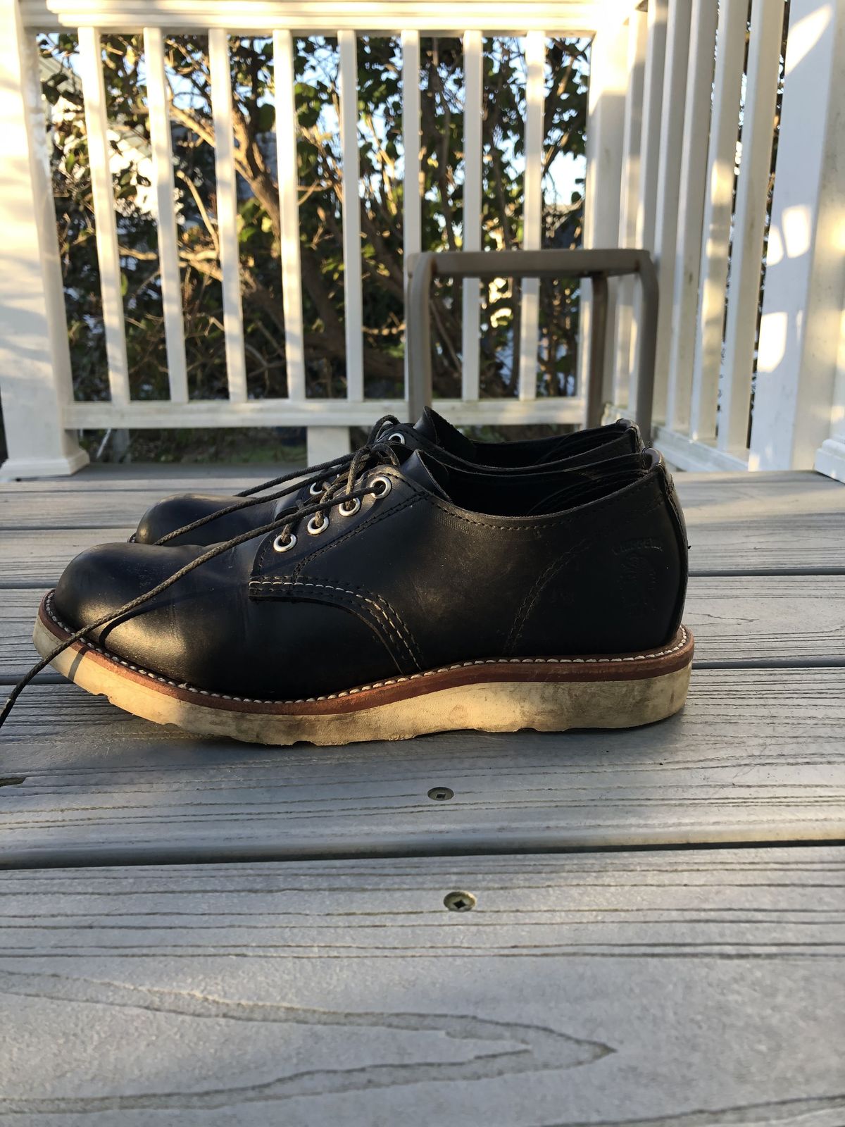 Photo by patinathunderdome on November 5, 2021 of the Chippewa Service Oxford Shoe in Black Whirlwind.
