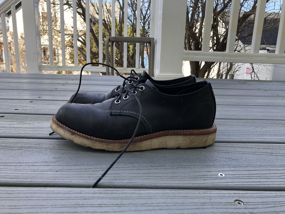 Photo by patinathunderdome on December 6, 2021 of the Chippewa Service Oxford Shoe in Black Whirlwind.