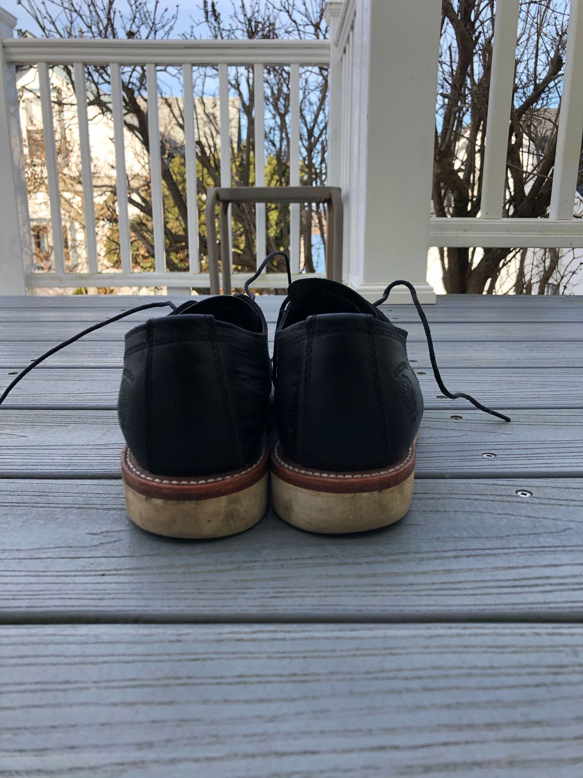 Photo by patinathunderdome on December 6, 2021 of the Chippewa Service Oxford Shoe in Black Whirlwind.