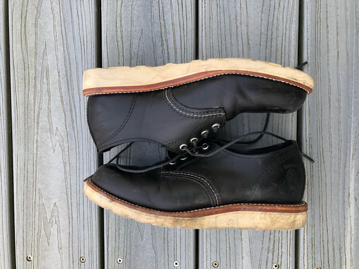 Photo by patinathunderdome on December 6, 2021 of the Chippewa Service Oxford Shoe in Black Whirlwind.