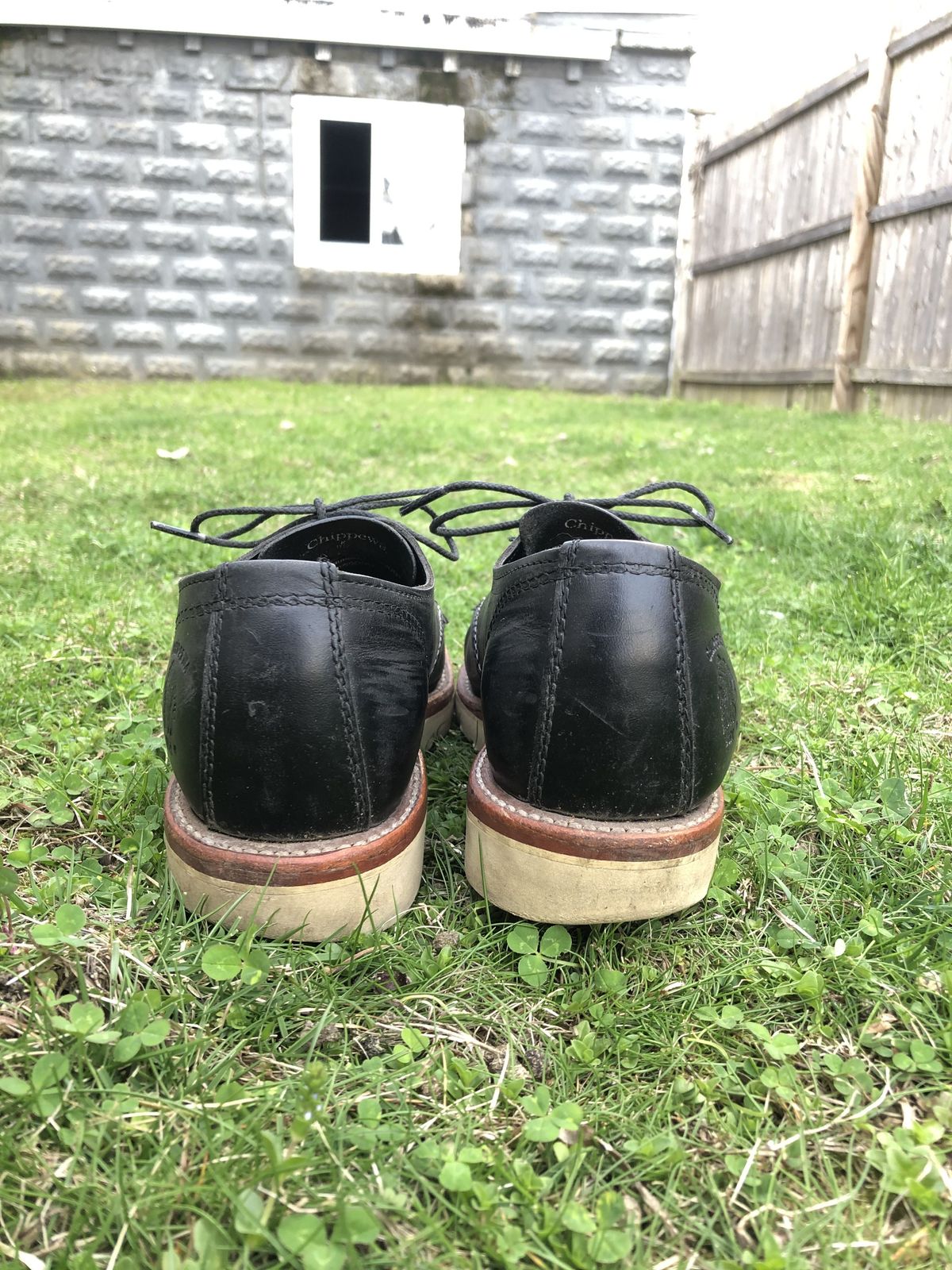 Photo by patinathunderdome on May 5, 2022 of the Chippewa Service Oxford Shoe in Black Whirlwind.