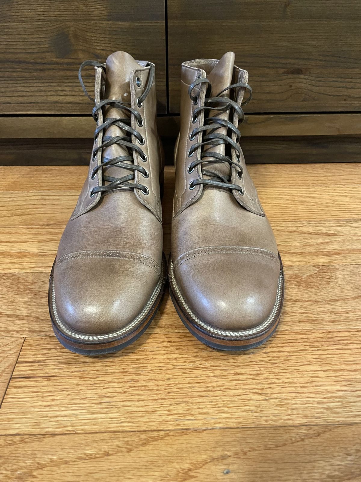 Photo by patinathunderdome on September 30, 2021 of the Viberg Service Boot in Horween Natural Chromexcel.