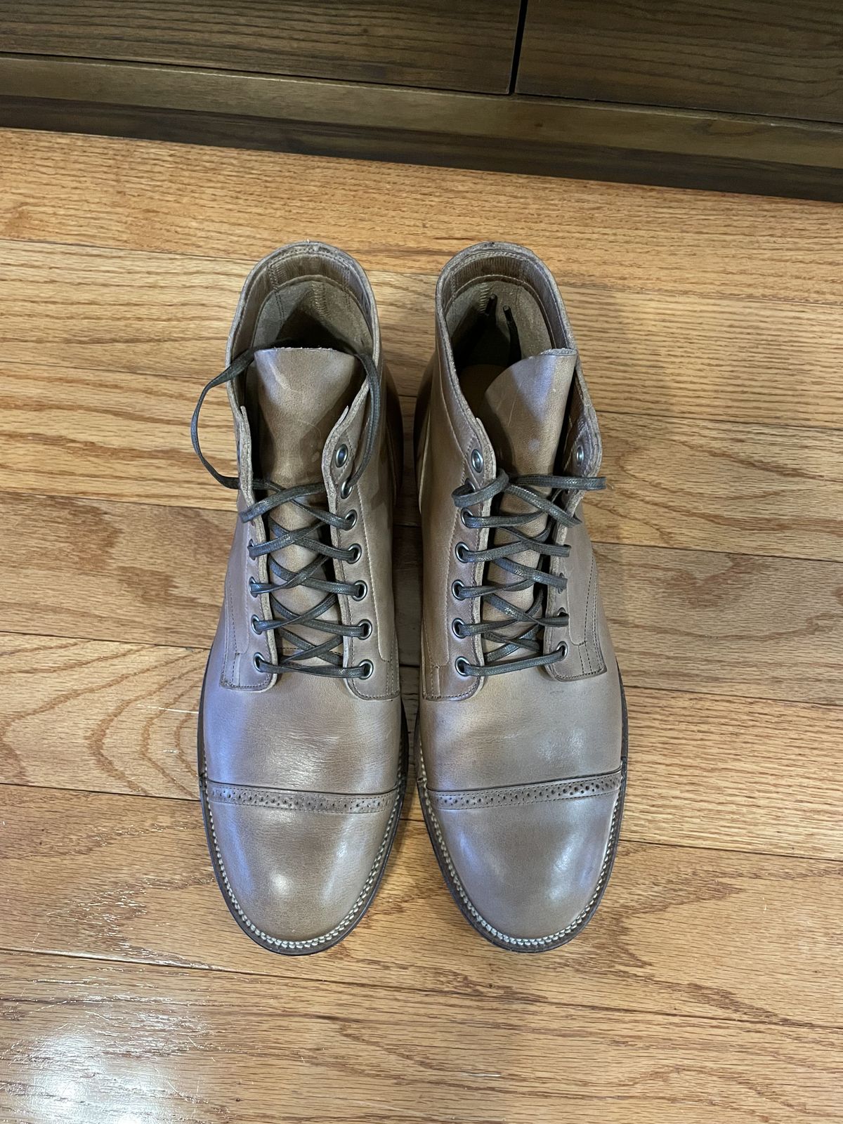 Photo by patinathunderdome on September 30, 2021 of the Viberg Service Boot in Horween Natural Chromexcel.