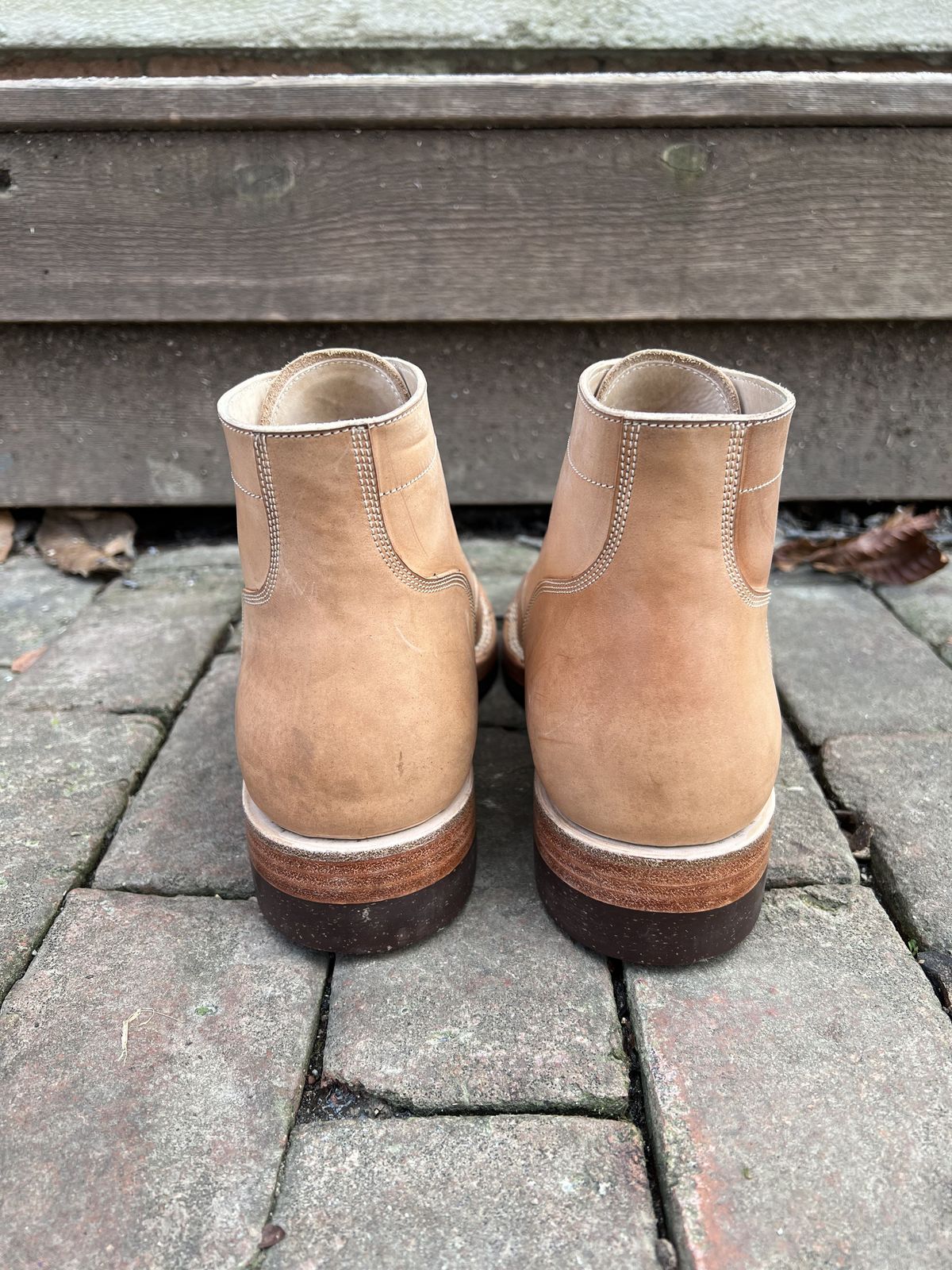 Photo by patinathunderdome on January 3, 2022 of the Onderhoud SVC03 Service Boot in Conceria Cloe Crust Shell Cordovan.