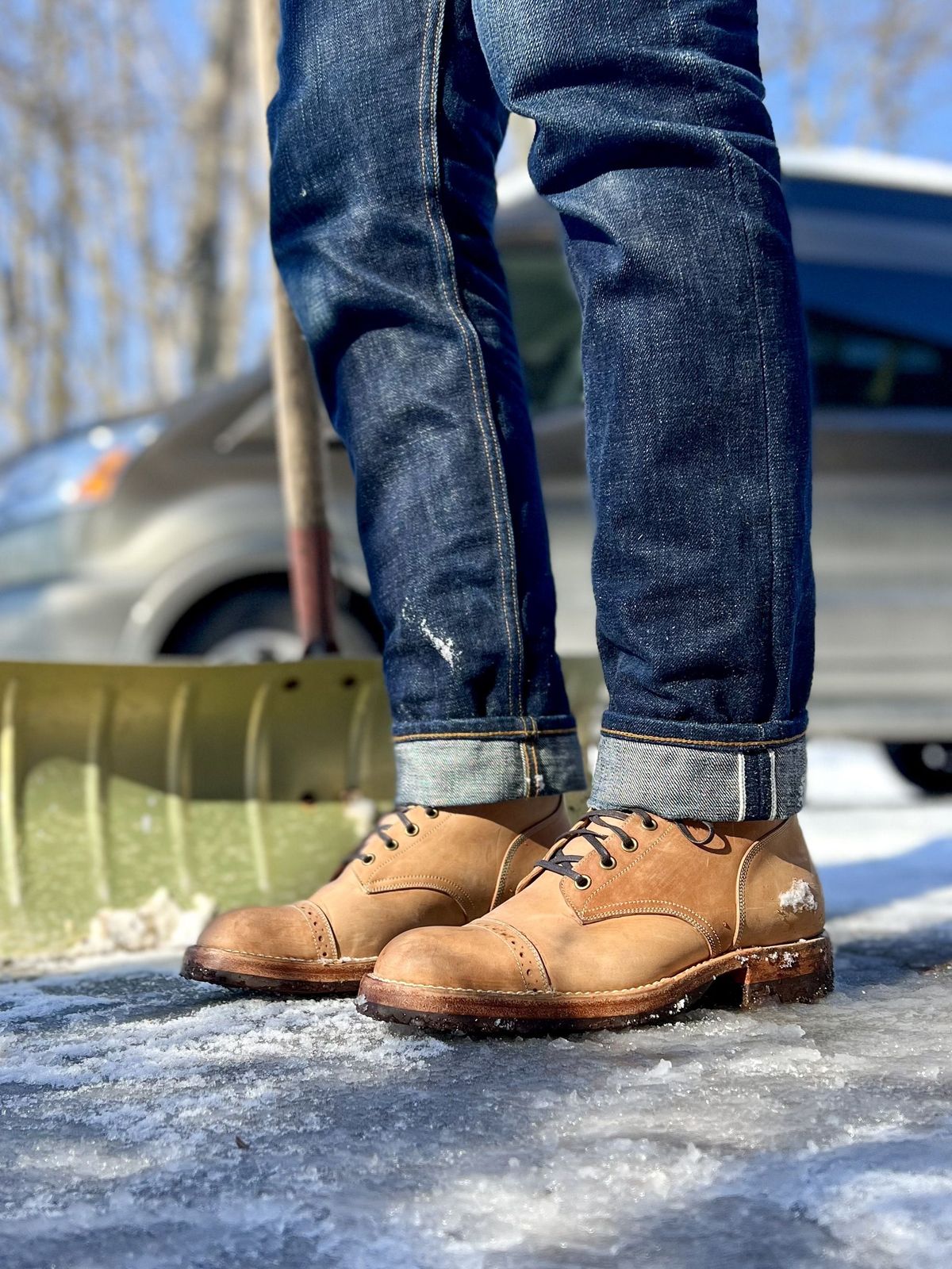 Photo by patinathunderdome on February 5, 2022 of the Onderhoud SVC03 Service Boot in Conceria Cloe Crust Shell Cordovan.