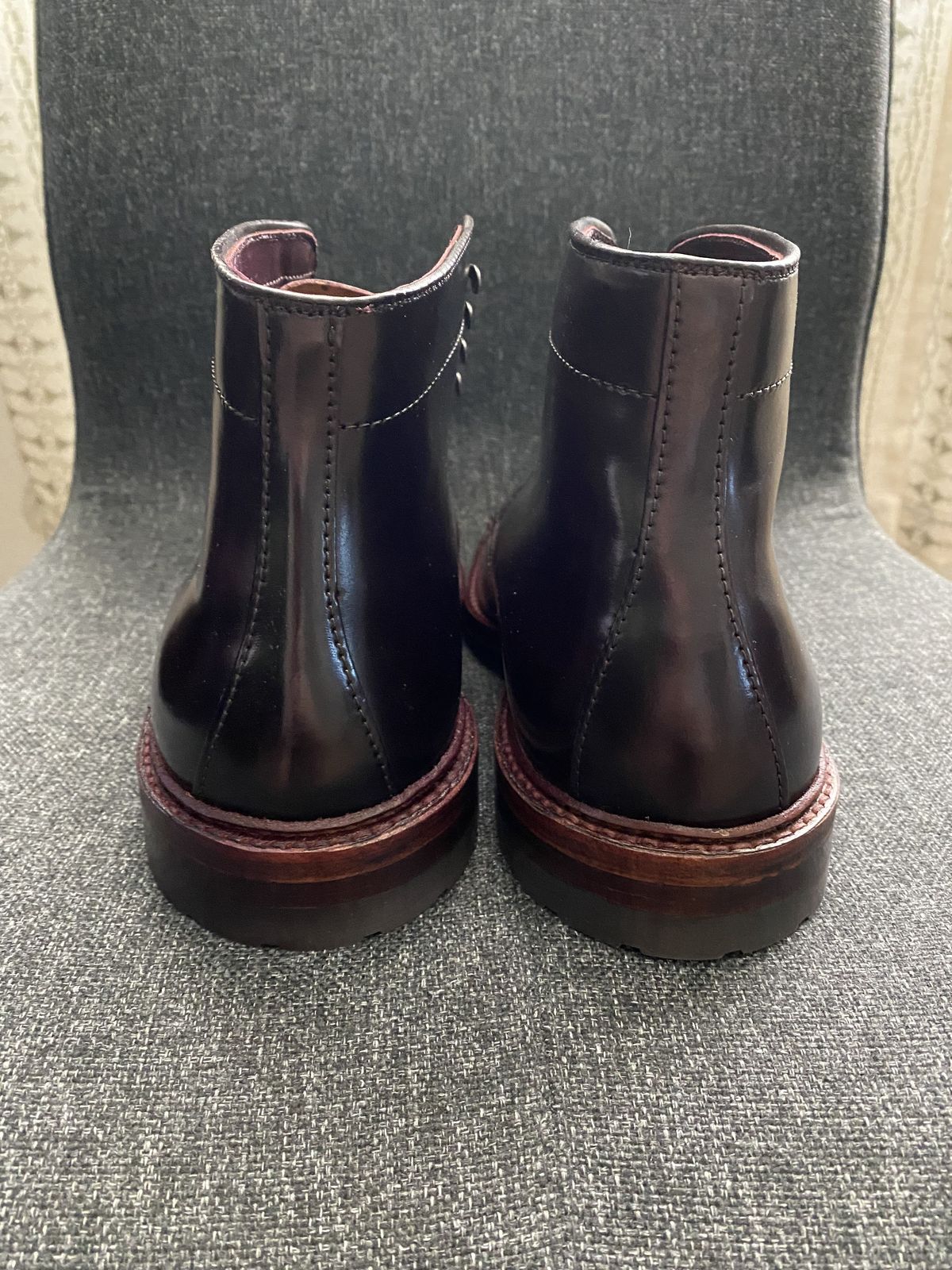 Photo by patinathunderdome on October 1, 2021 of the Alden Tanker Boot in Horween Color 8 Shell Cordovan.