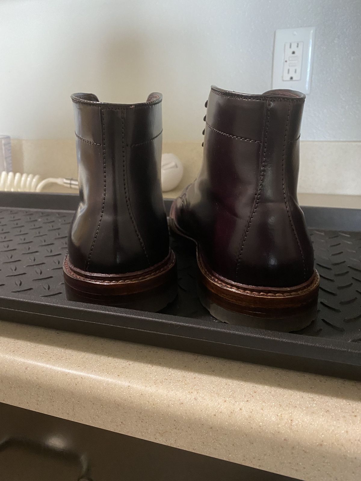 Photo by patinathunderdome on December 5, 2021 of the Alden Tanker Boot in Horween Color 8 Shell Cordovan.