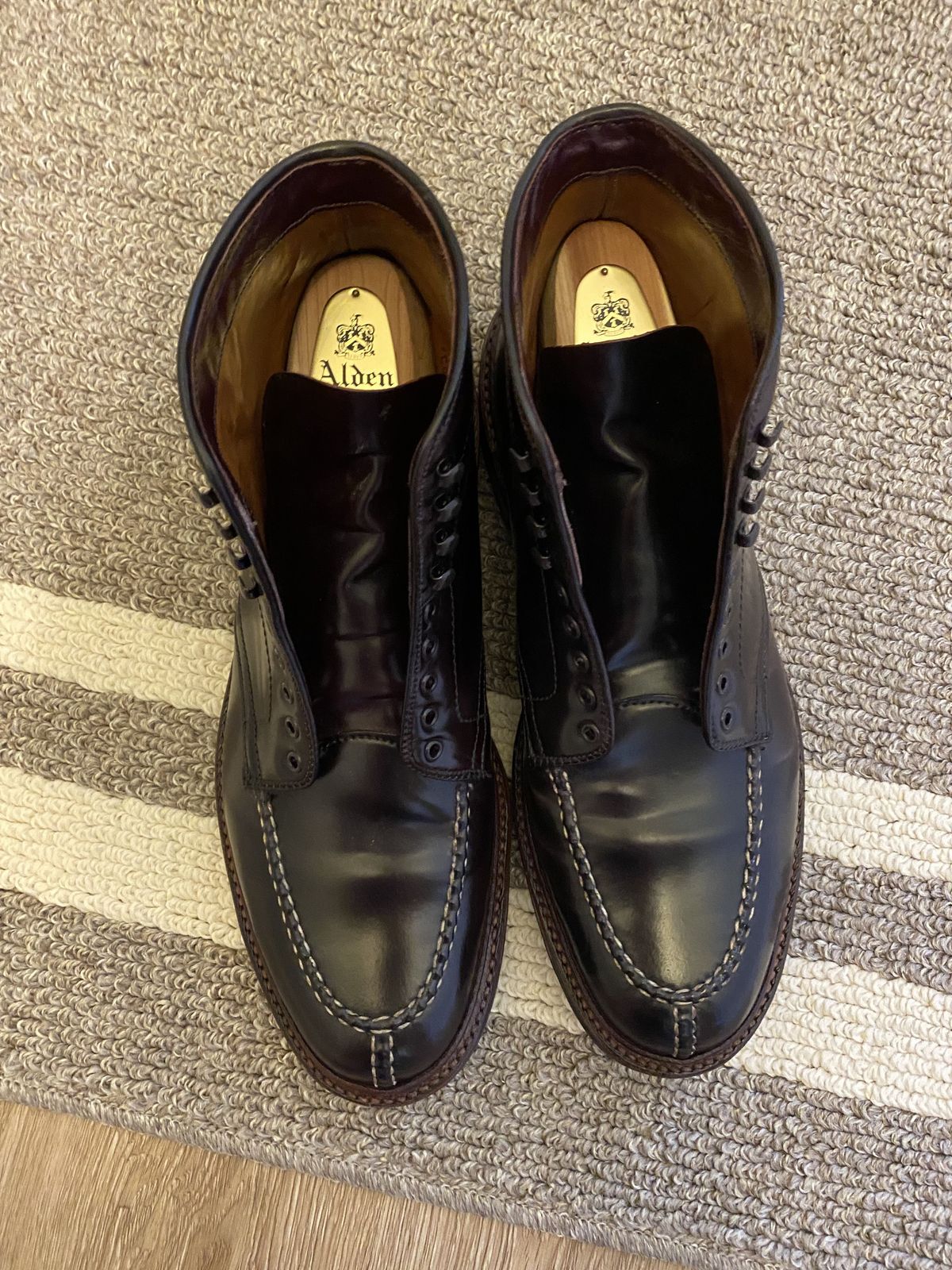 Photo by patinathunderdome on January 5, 2022 of the Alden Tanker Boot in Horween Color 8 Shell Cordovan.
