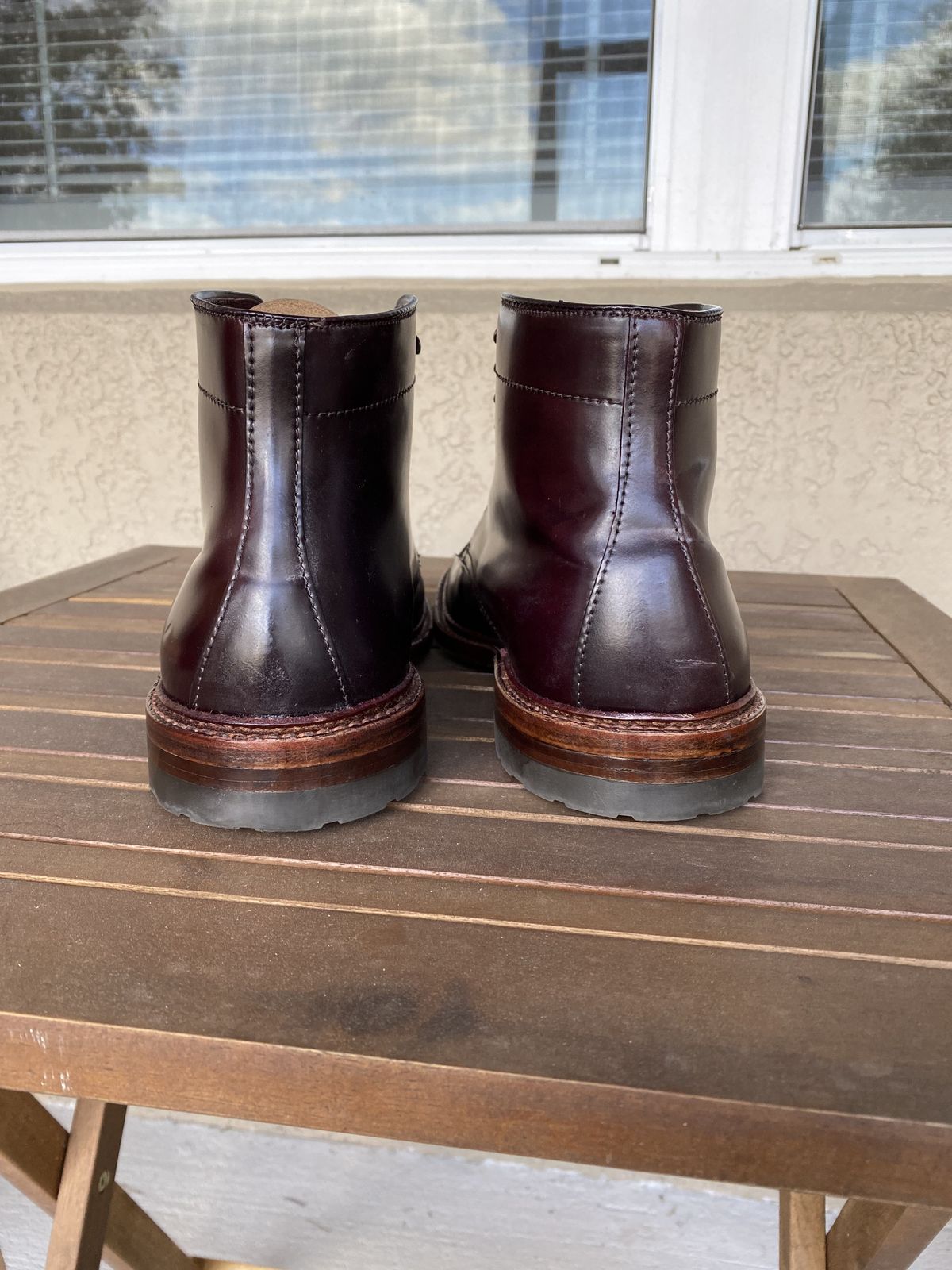 Photo by patinathunderdome on February 2, 2022 of the Alden Tanker Boot in Horween Color 8 Shell Cordovan.
