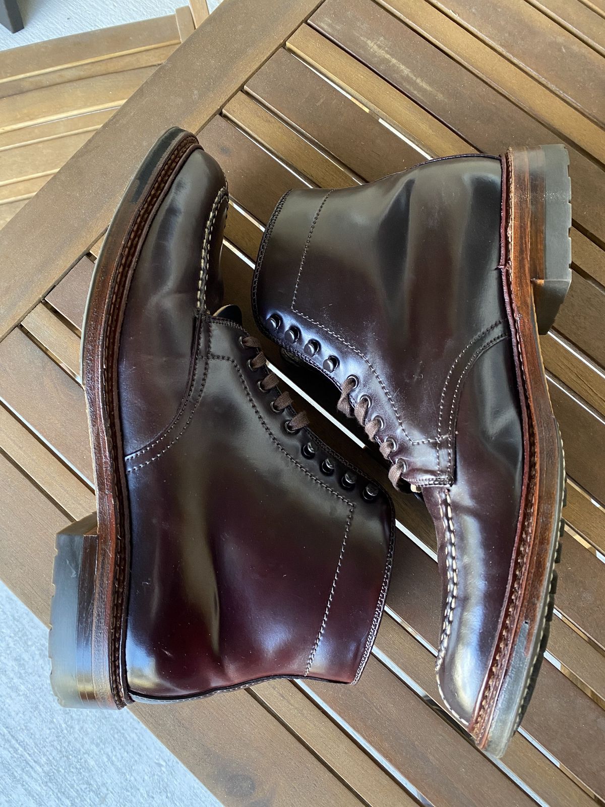 Photo by patinathunderdome on February 2, 2022 of the Alden Tanker Boot in Horween Color 8 Shell Cordovan.