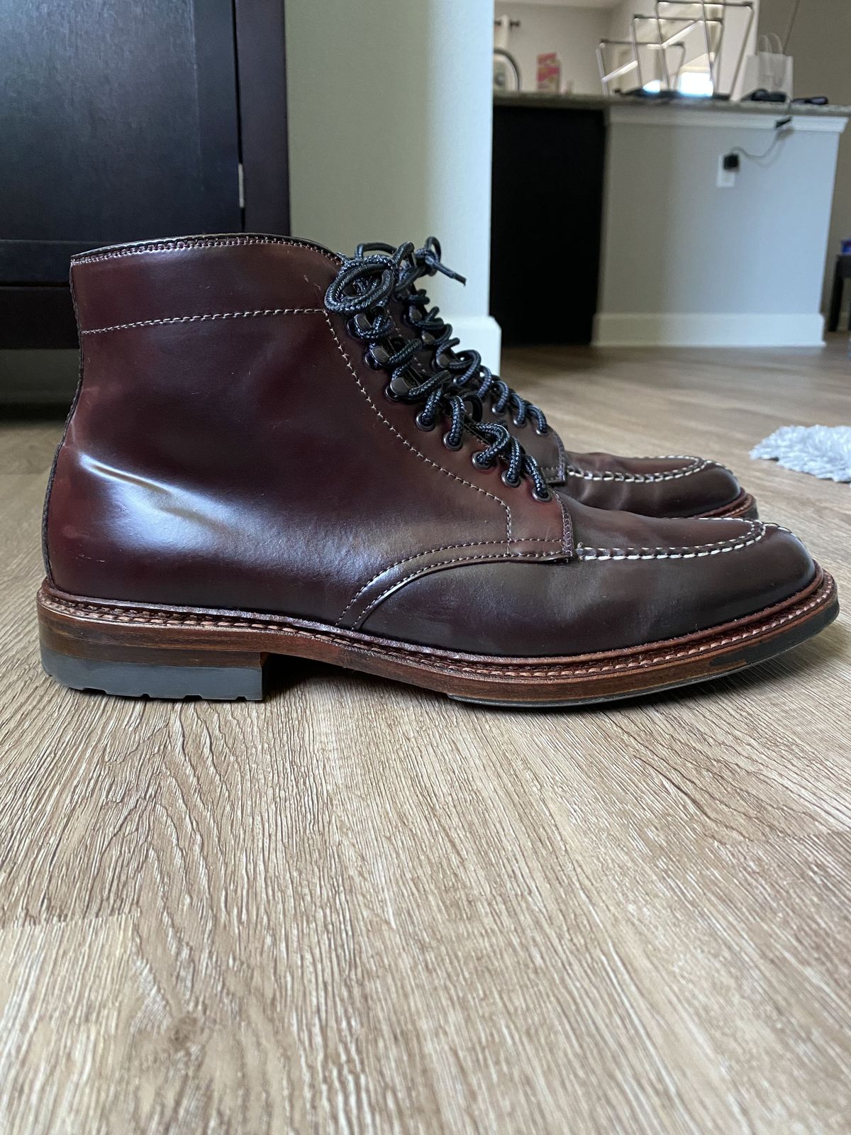 Photo by patinathunderdome on March 2, 2022 of the Alden Tanker Boot in Horween Color 8 Shell Cordovan.