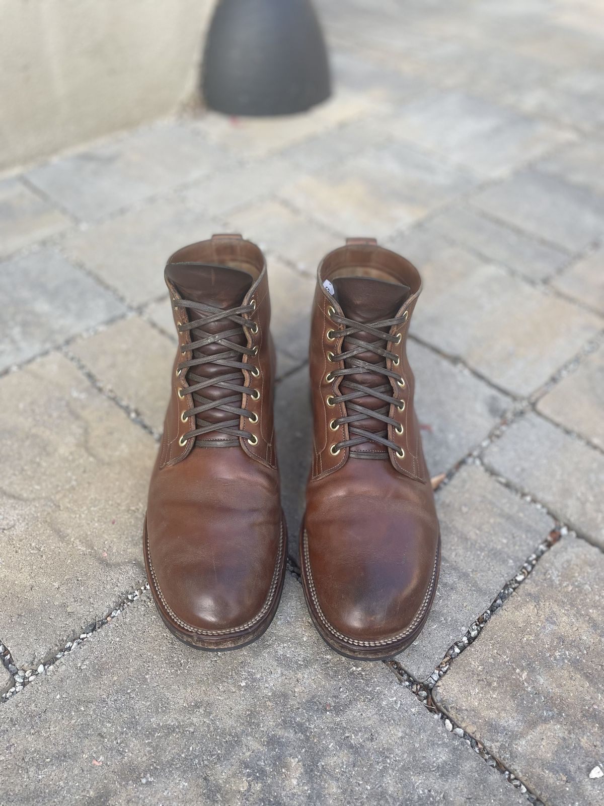Photo by patinathunderdome on November 4, 2021 of the Viberg Service Boot in Maryam Toscanello Horsebutt.