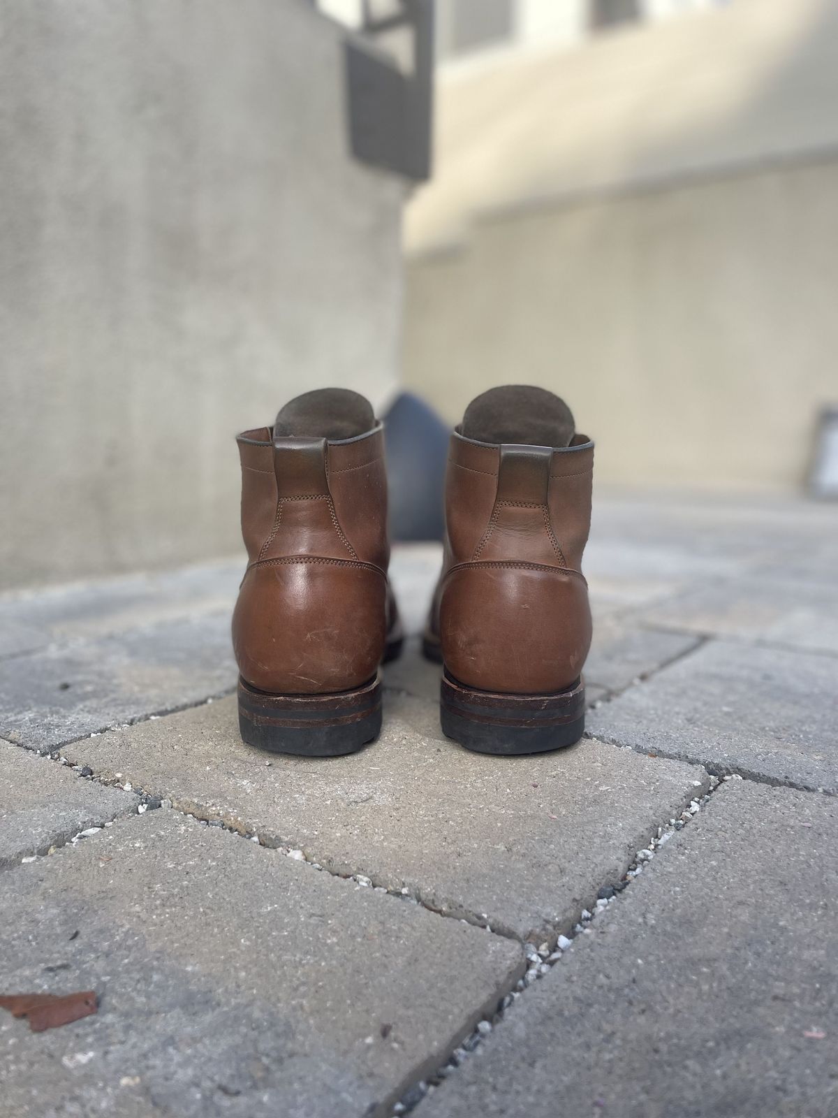 Photo by patinathunderdome on November 4, 2021 of the Viberg Service Boot in Maryam Toscanello Horsebutt.