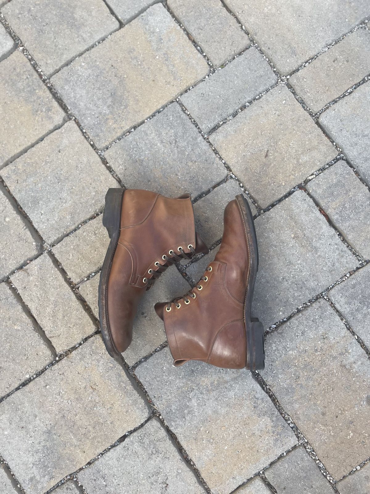 Photo by patinathunderdome on November 4, 2021 of the Viberg Service Boot in Maryam Toscanello Horsebutt.