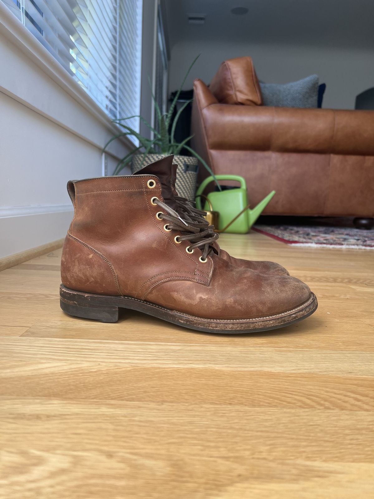 Photo by patinathunderdome on January 7, 2022 of the Viberg Service Boot in Maryam Toscanello Horsebutt.