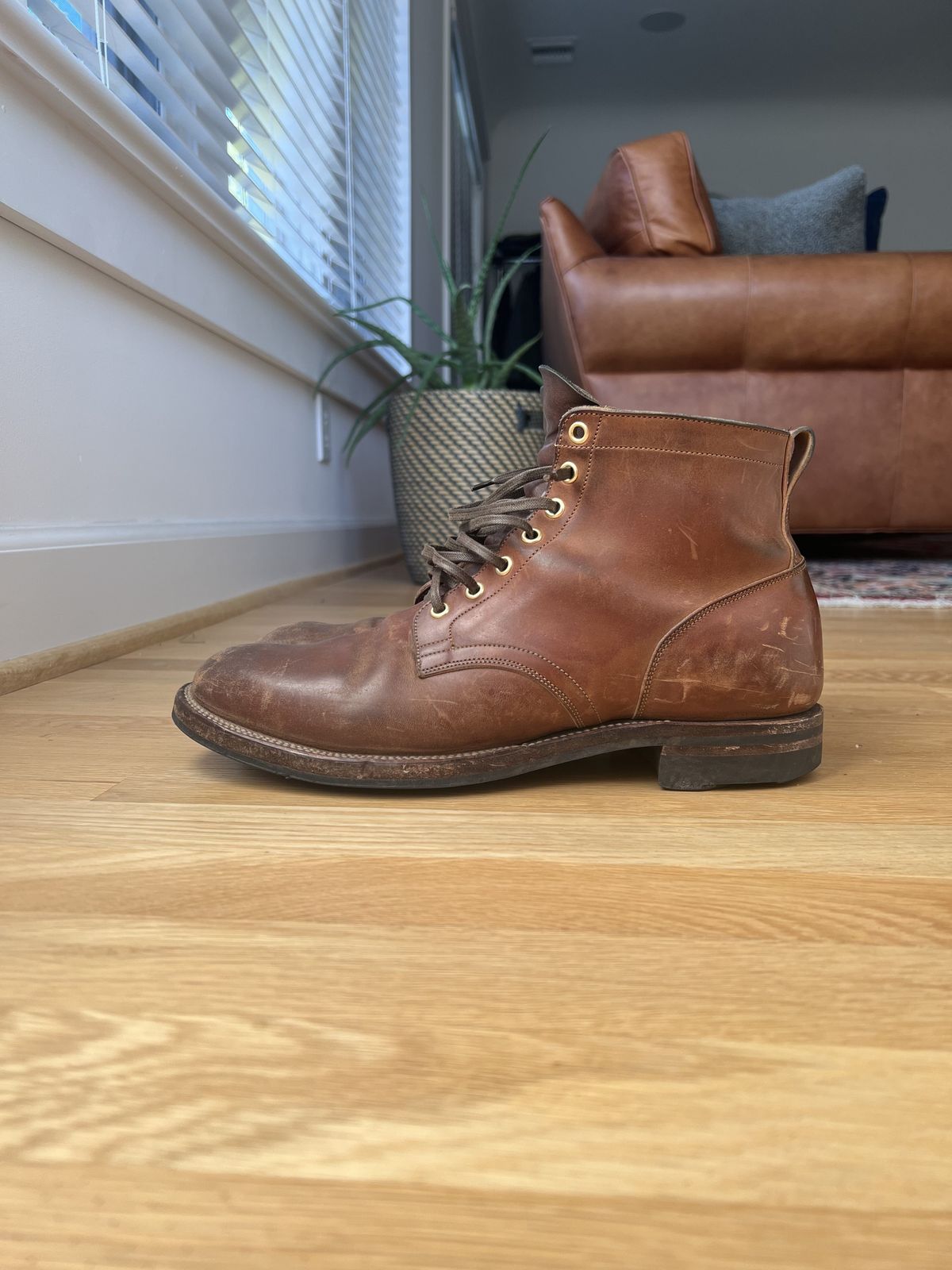 Photo by patinathunderdome on January 7, 2022 of the Viberg Service Boot in Maryam Toscanello Horsebutt.