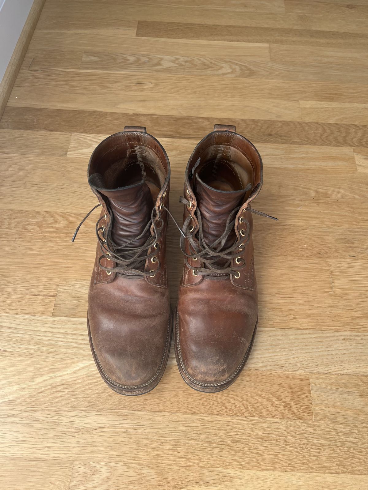Photo by patinathunderdome on January 7, 2022 of the Viberg Service Boot in Maryam Toscanello Horsebutt.