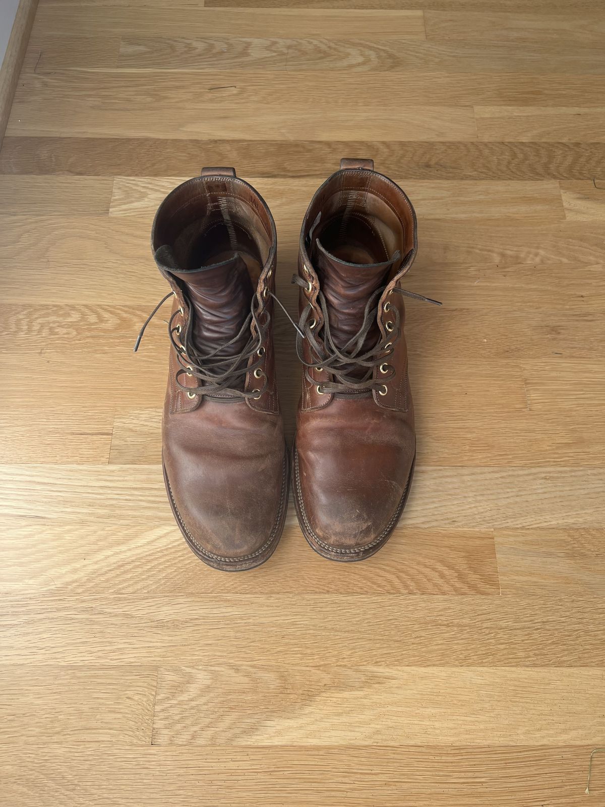 Photo by patinathunderdome on January 7, 2022 of the Viberg Service Boot in Maryam Toscanello Horsebutt.