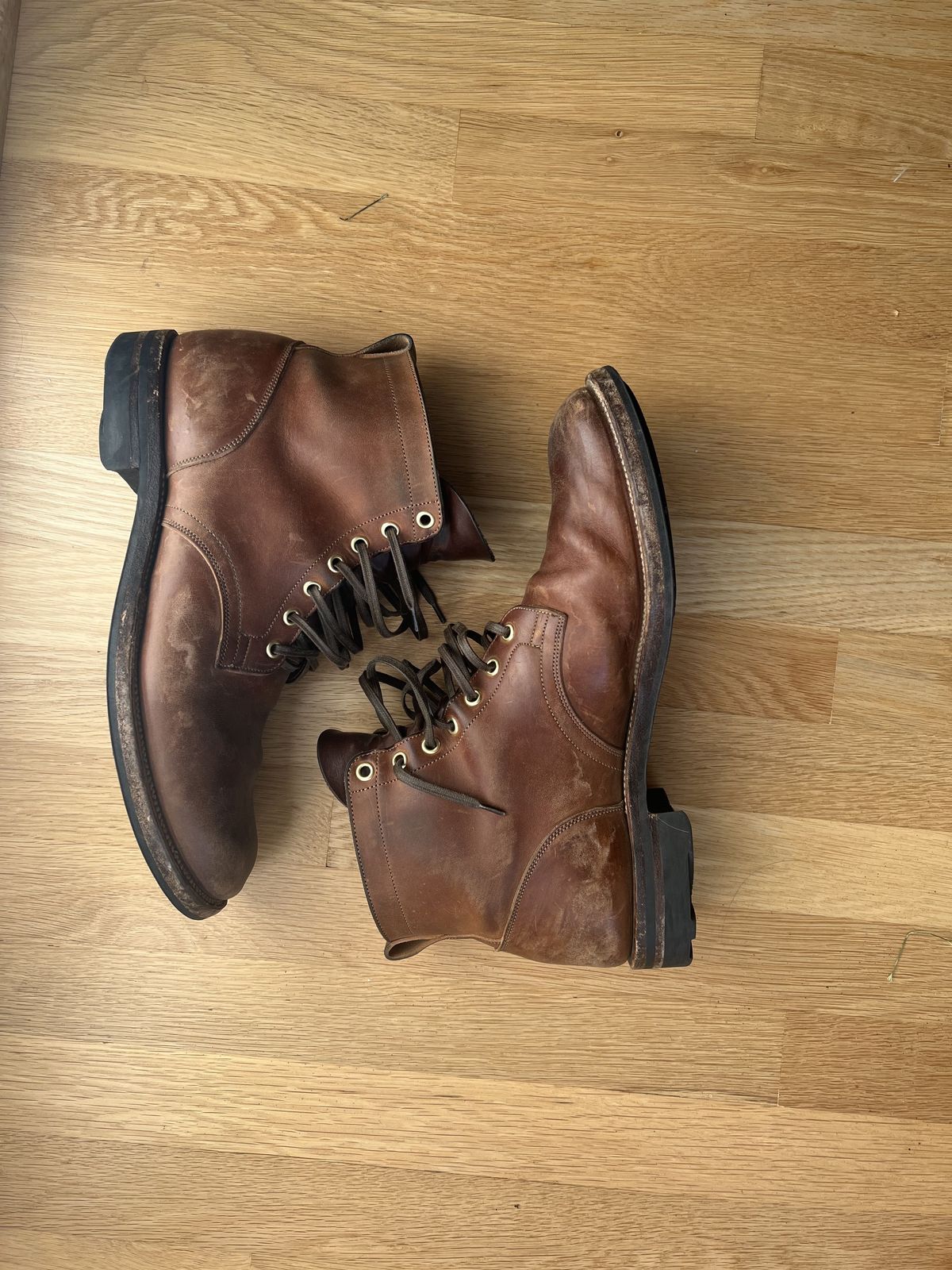 Photo by patinathunderdome on January 7, 2022 of the Viberg Service Boot in Maryam Toscanello Horsebutt.