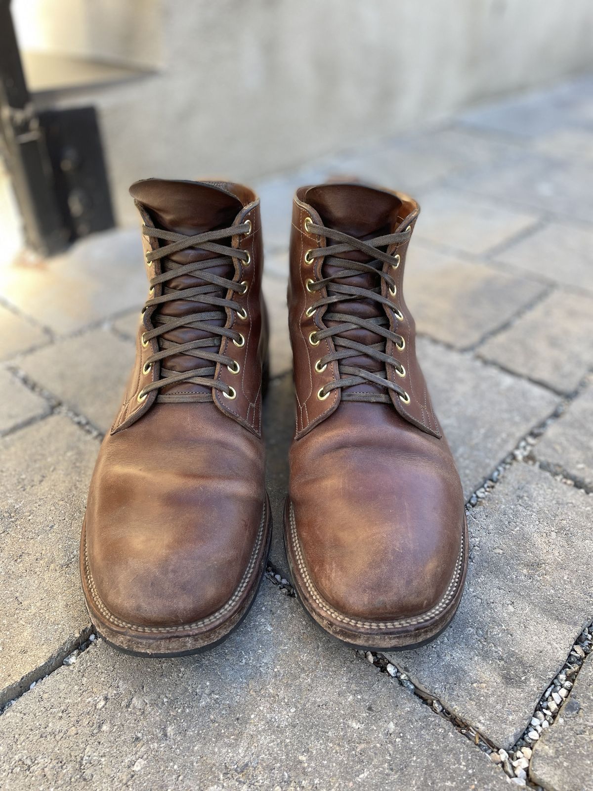 Photo by patinathunderdome on February 5, 2022 of the Viberg Service Boot in Maryam Toscanello Horsebutt.