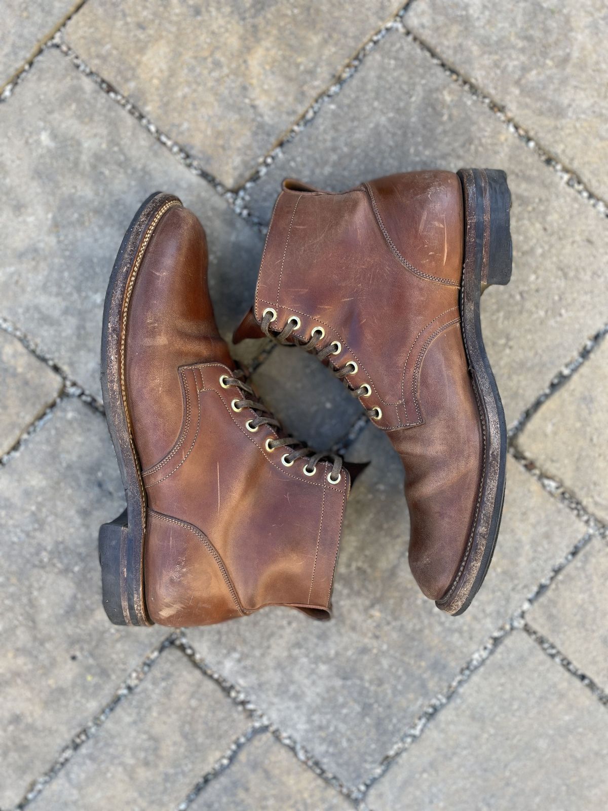 Photo by patinathunderdome on February 5, 2022 of the Viberg Service Boot in Maryam Toscanello Horsebutt.