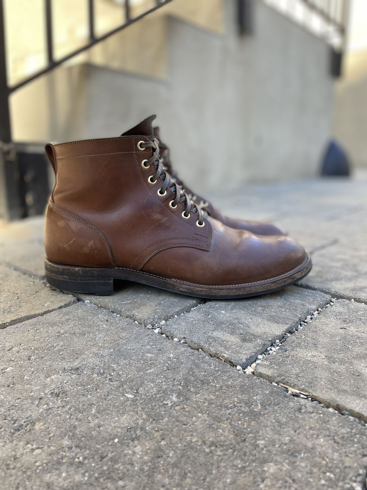 Photo by patinathunderdome on February 5, 2022 of the Viberg Service Boot in Maryam Toscanello Horsebutt.