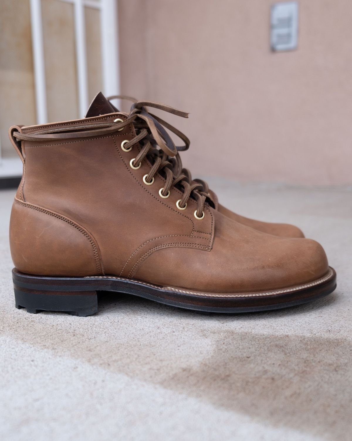 Photo by patinathunderdome on September 30, 2021 of the Viberg Service Boot in Maryam Toscanello Horsebutt.