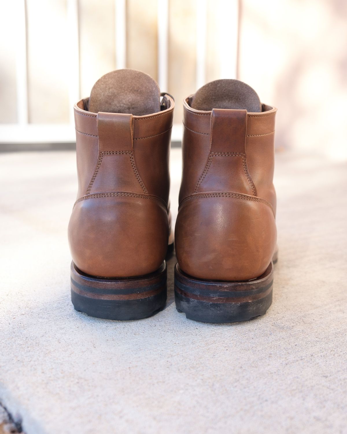 Photo by patinathunderdome on November 5, 2021 of the Viberg Service Boot in Maryam Toscanello Horsebutt.
