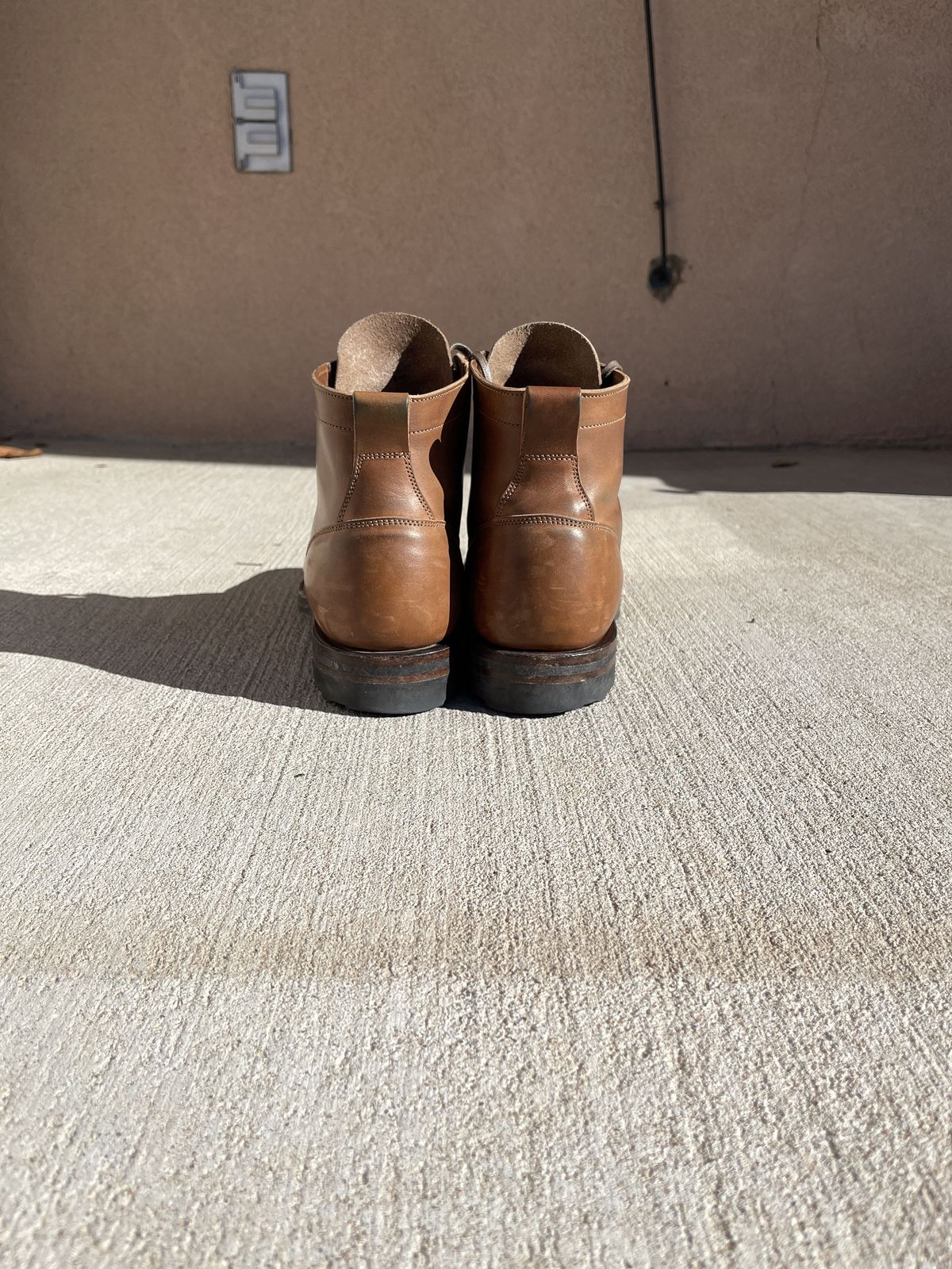 Photo by patinathunderdome on December 5, 2021 of the Viberg Service Boot in Maryam Toscanello Horsebutt.