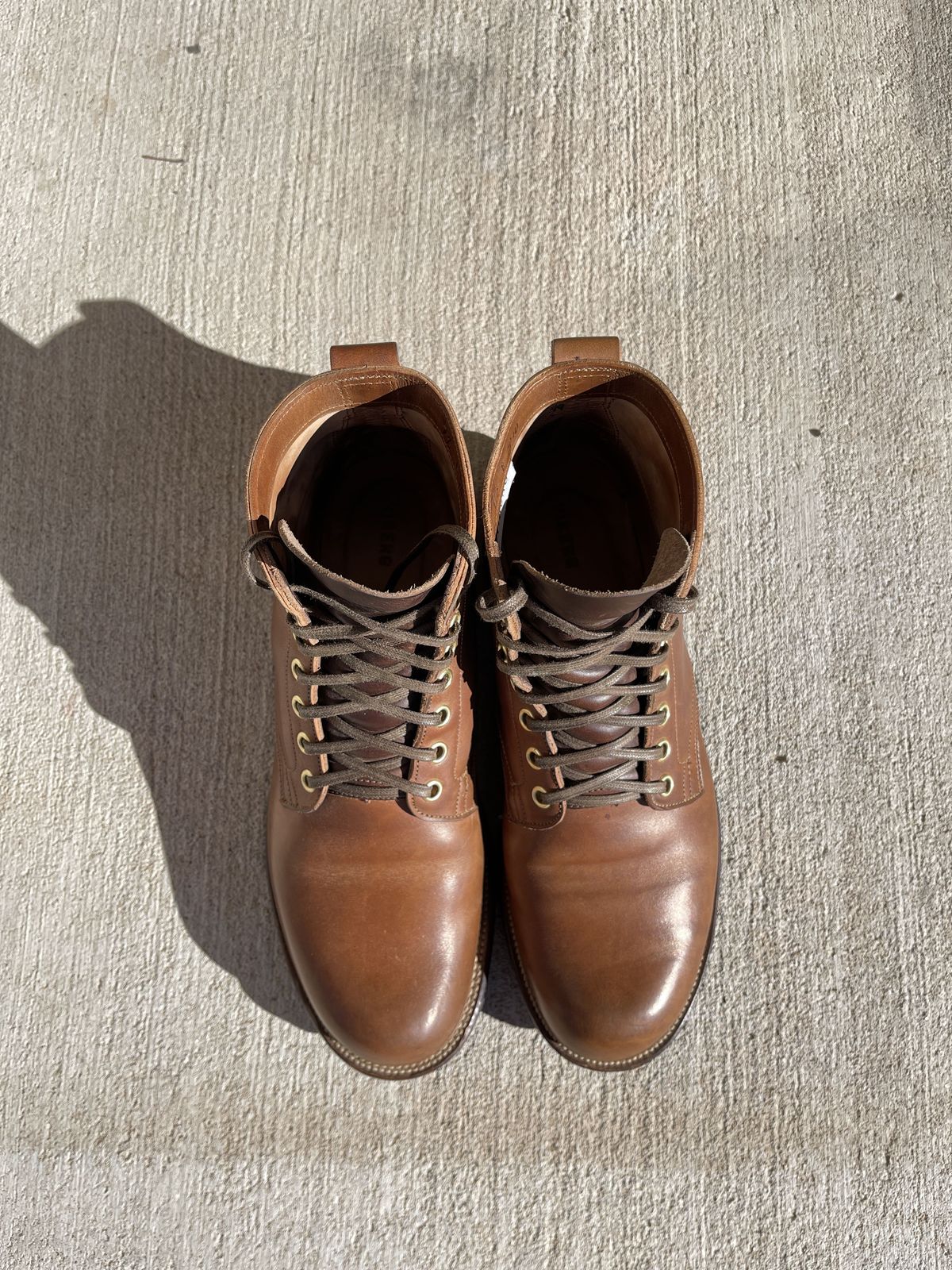 Photo by patinathunderdome on December 5, 2021 of the Viberg Service Boot in Maryam Toscanello Horsebutt.