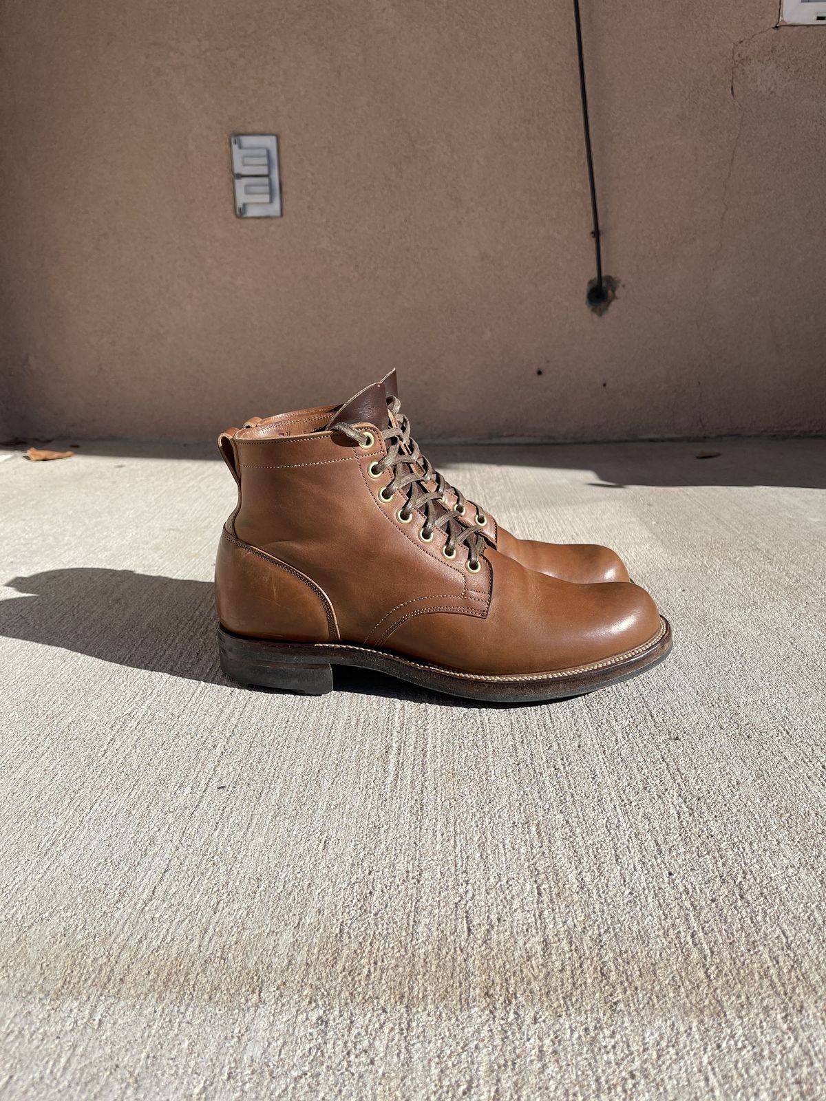 Photo by patinathunderdome on December 5, 2021 of the Viberg Service Boot in Maryam Toscanello Horsebutt.