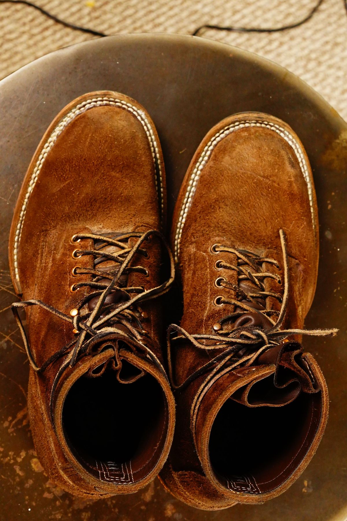 Photo by patinathunderdome on December 4, 2021 of the White's Smokejumper in Seidel Brown Roughout.