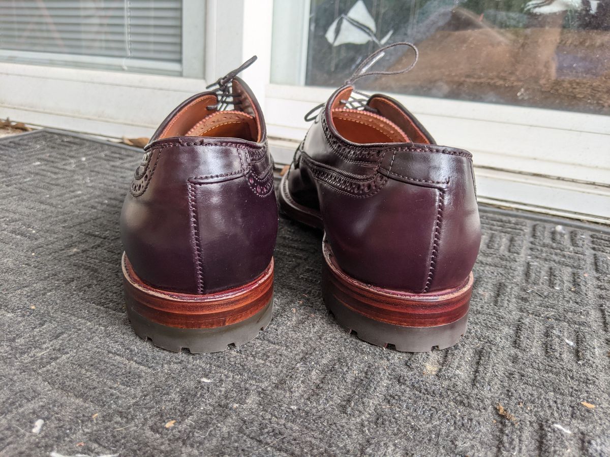 Photo by patinathunderdome on October 2, 2021 of the Alden Atom Blucher in Horween Color 8 Shell Cordovan.
