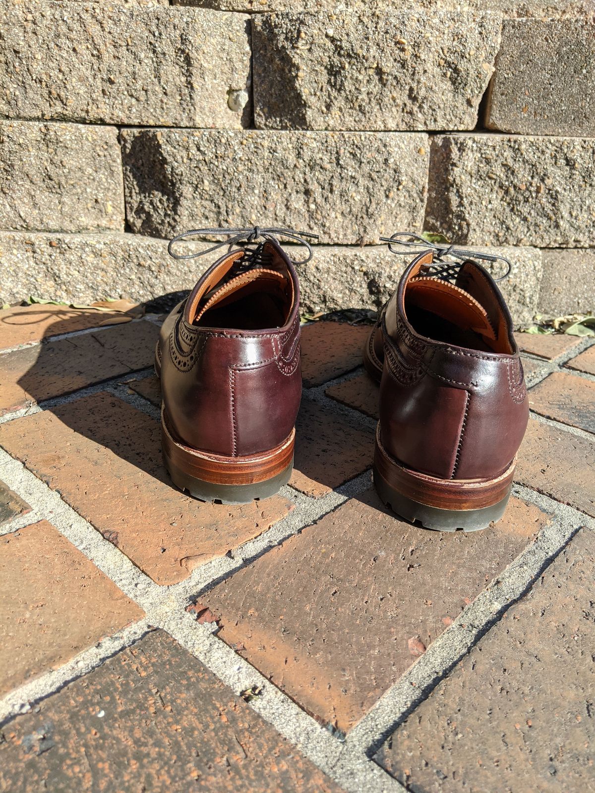 Photo by patinathunderdome on November 1, 2021 of the Alden Atom Blucher in Horween Color 8 Shell Cordovan.
