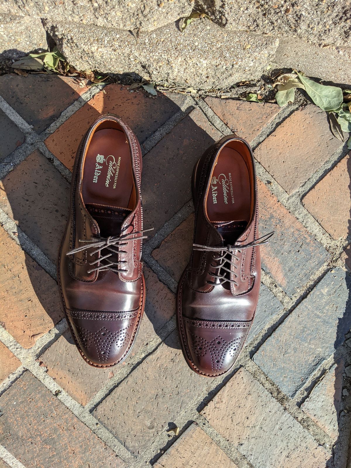 Photo by patinathunderdome on November 1, 2021 of the Alden Atom Blucher in Horween Color 8 Shell Cordovan.