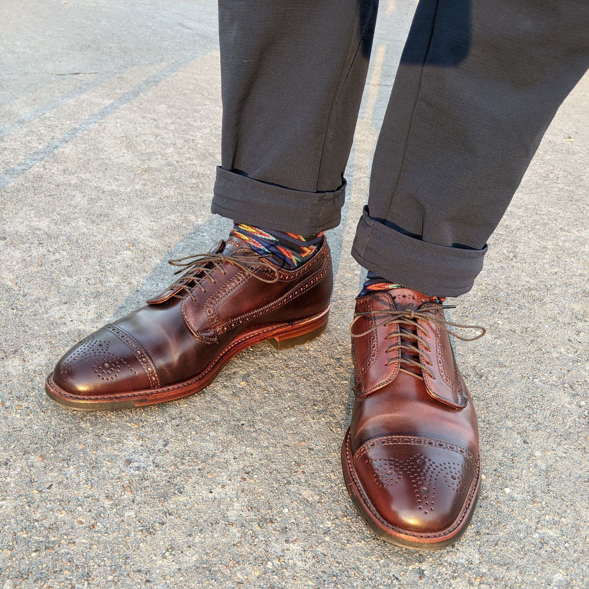 Photo by patinathunderdome on December 3, 2021 of the Alden Atom Blucher in Horween Color 8 Shell Cordovan.