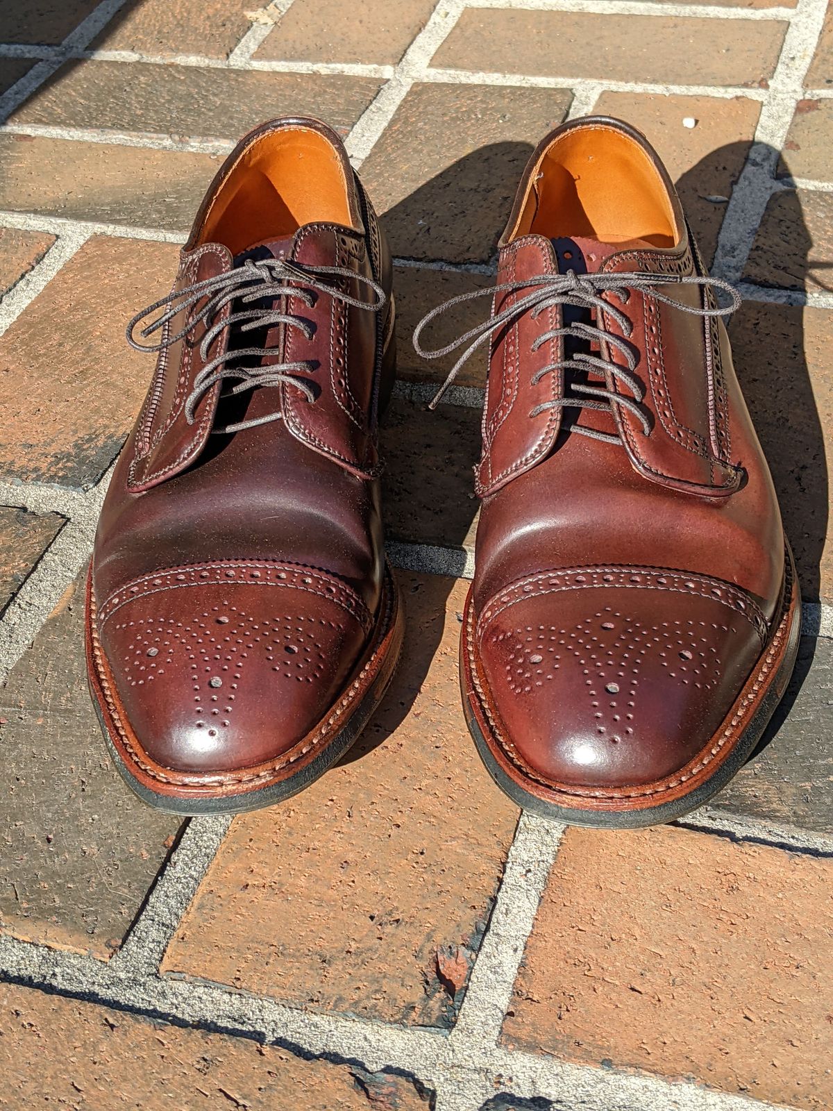 Photo by patinathunderdome on January 4, 2022 of the Alden Atom Blucher in Horween Color 8 Shell Cordovan.
