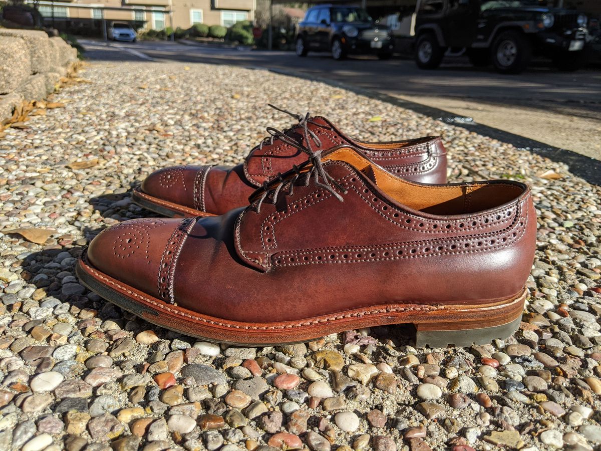 Photo by patinathunderdome on February 5, 2022 of the Alden Atom Blucher in Horween Color 8 Shell Cordovan.
