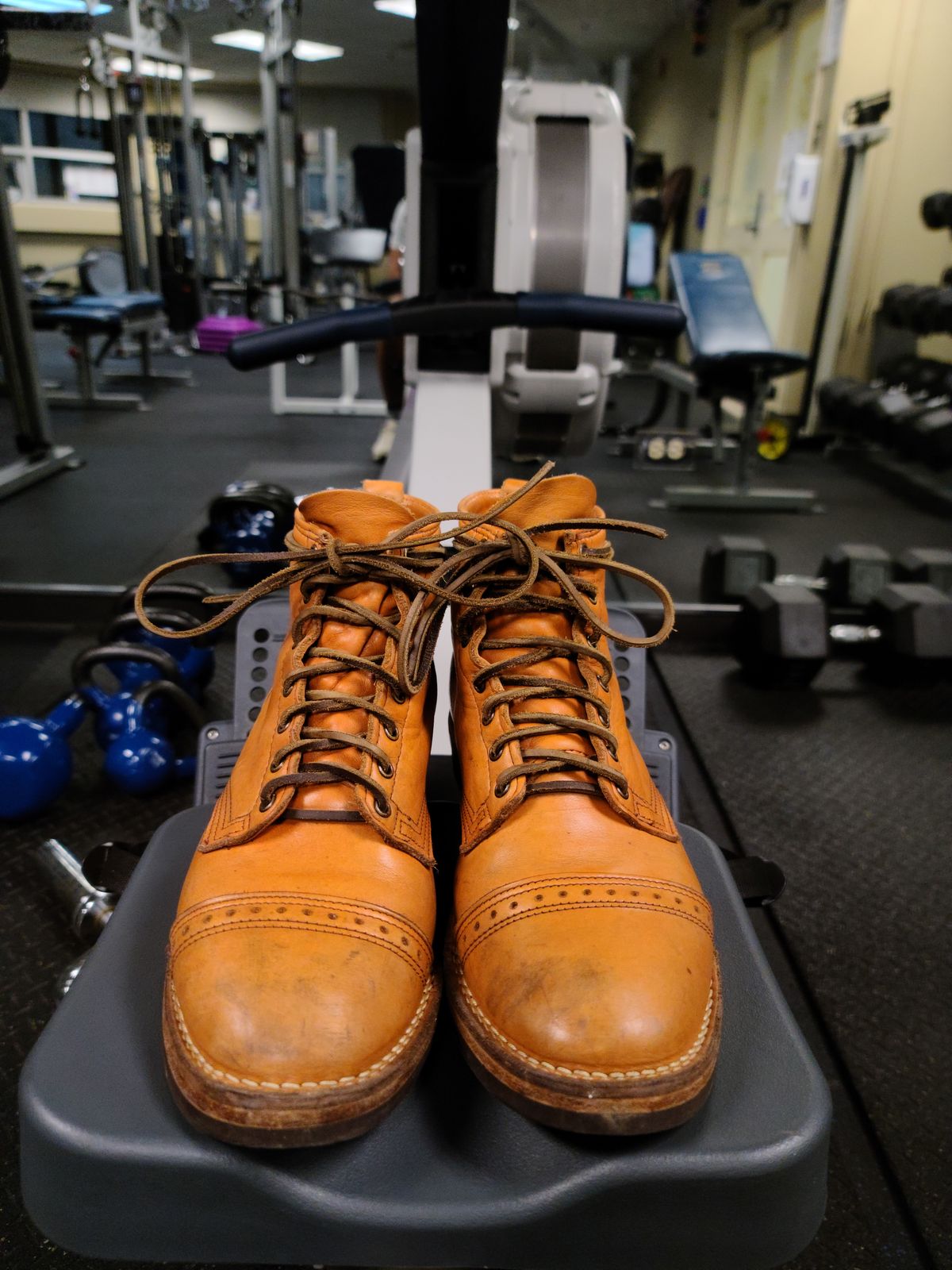 Photo by patinathunderdome on December 6, 2021 of the Wesco Hendrik in Horween Natural Essex.