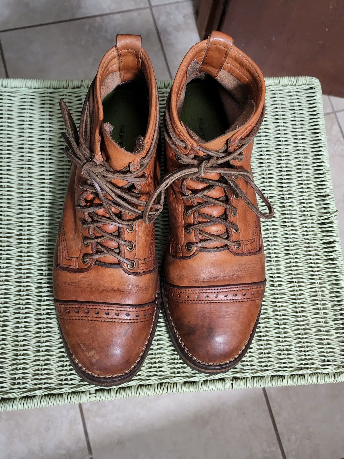 Photo by patinathunderdome on March 6, 2022 of the Wesco Hendrik in Horween Natural Essex.