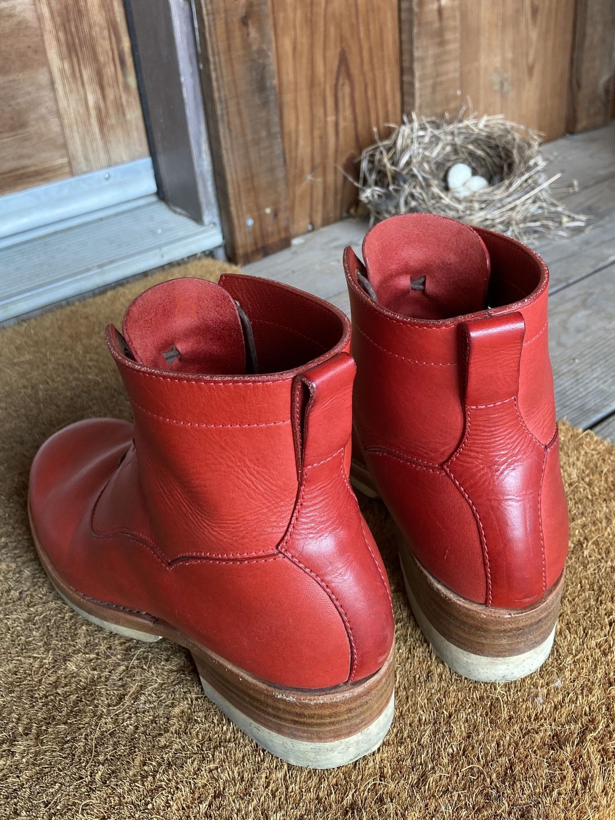 Photo by patinathunderdome on November 2, 2021 of the Maya Miel Balmoral Boot in Badalassi Carlo Red Minerva.