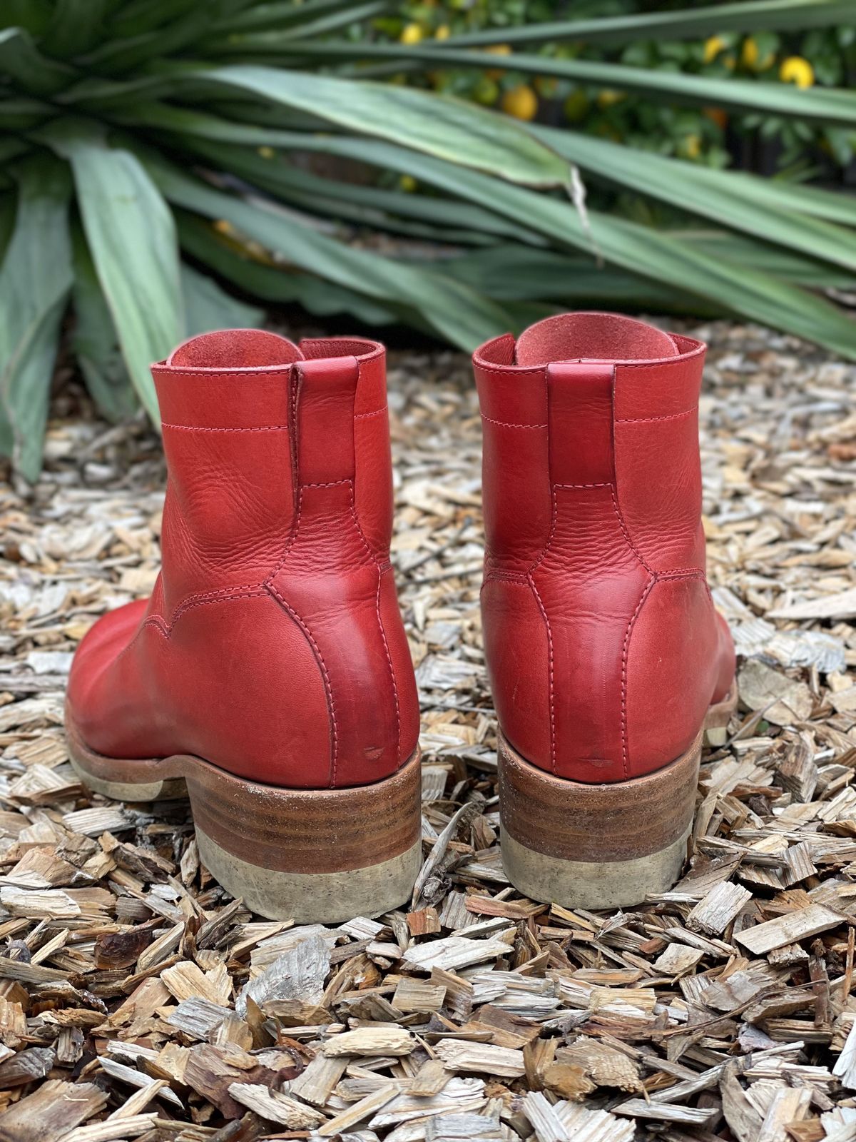 Photo by patinathunderdome on December 5, 2021 of the Maya Miel Balmoral Boot in Badalassi Carlo Red Minerva.