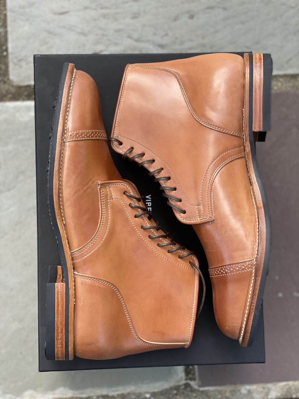 Photo by patinathunderdome on October 3, 2021 of the Viberg Service Boot in Horween Natural Shell Cordovan.
