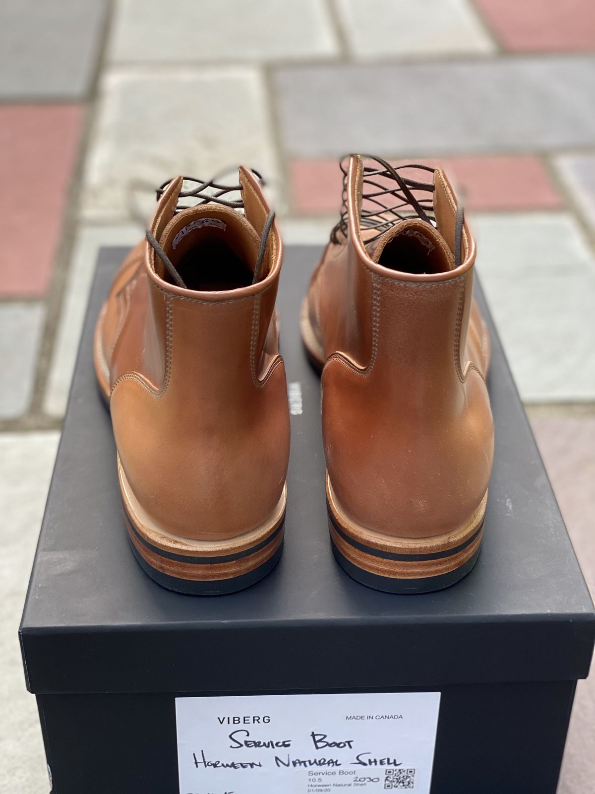 Photo by patinathunderdome on October 3, 2021 of the Viberg Service Boot in Horween Natural Shell Cordovan.
