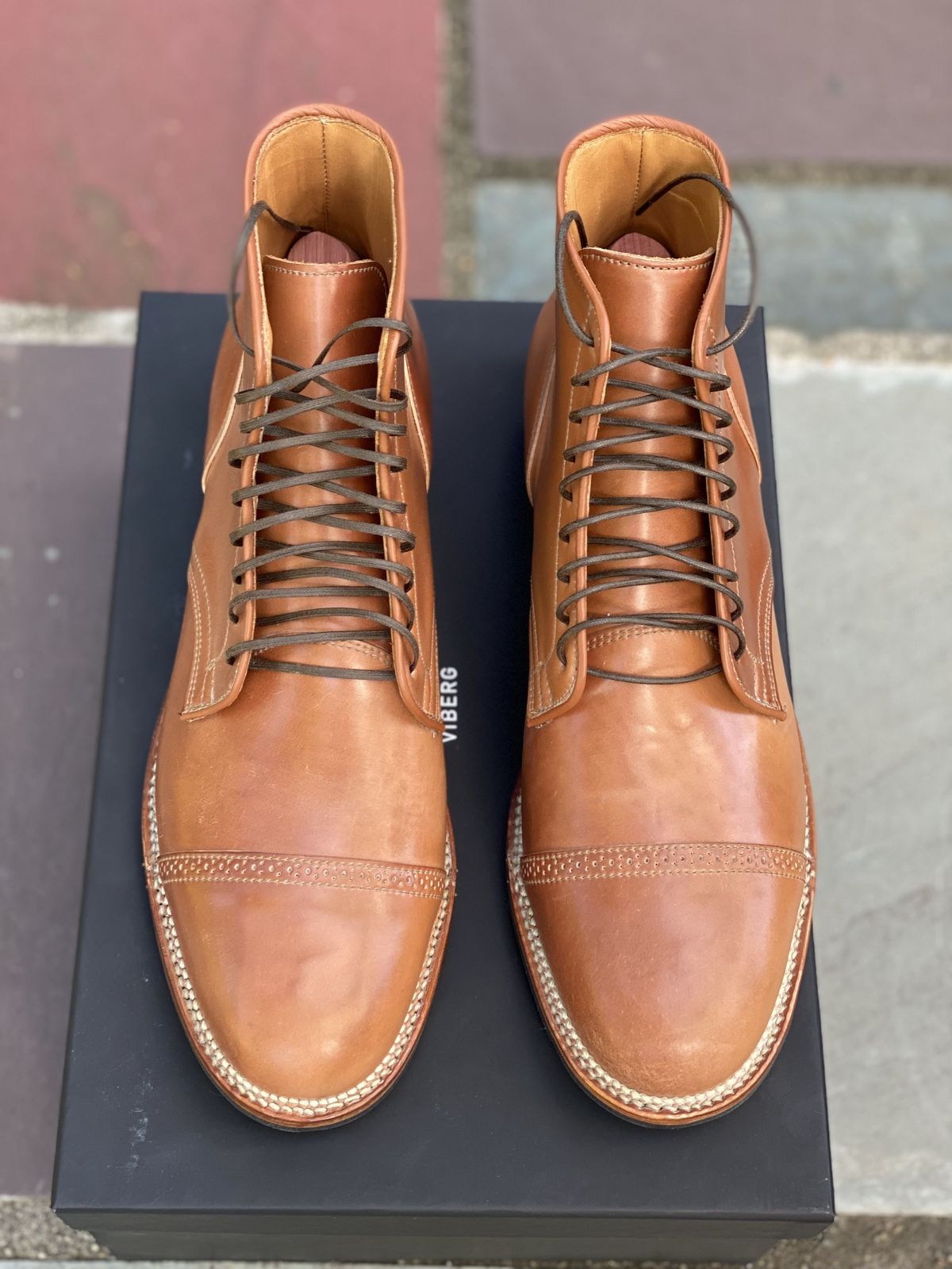 Photo by patinathunderdome on October 3, 2021 of the Viberg Service Boot in Horween Natural Shell Cordovan.
