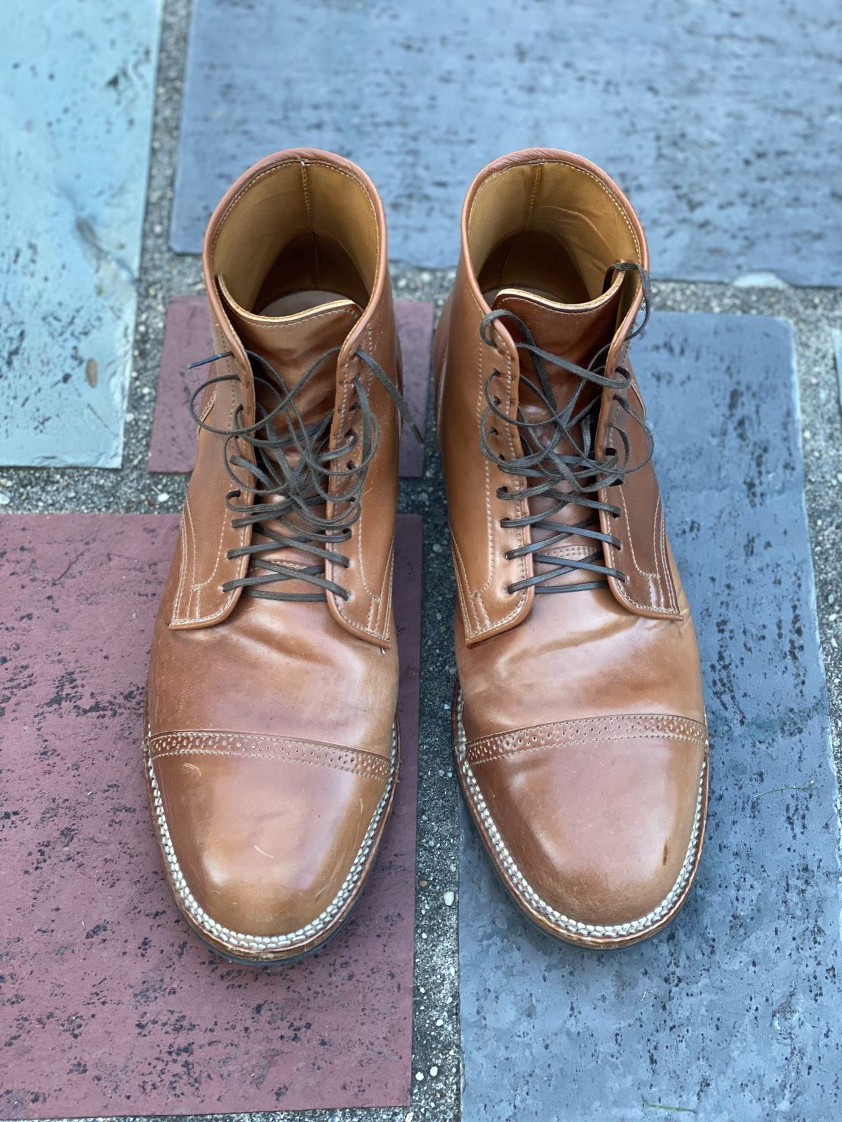Photo by patinathunderdome on November 5, 2021 of the Viberg Service Boot in Horween Natural Shell Cordovan.